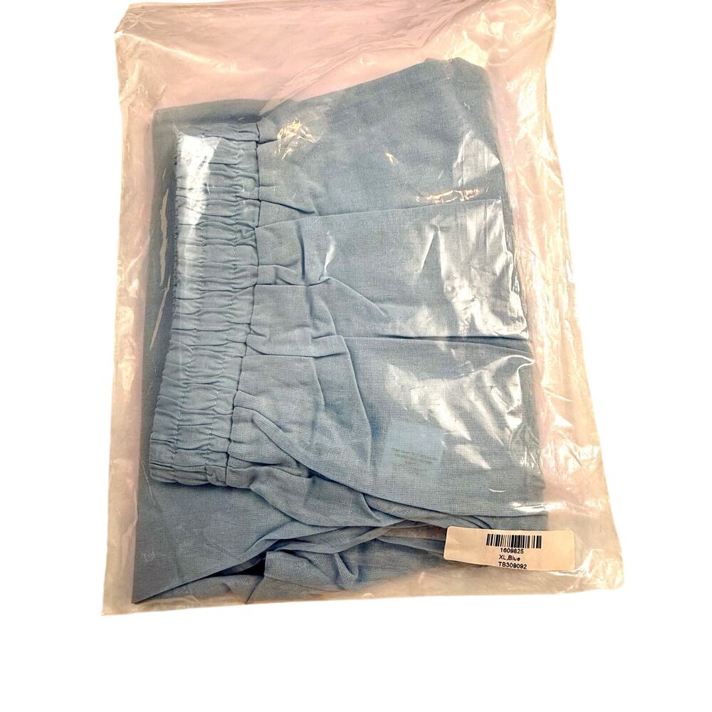 NWT Women's Baby Blue Pants Loose Fit Button Crochet Trim Elastic Waist Pockets - Picture 12 of 16
